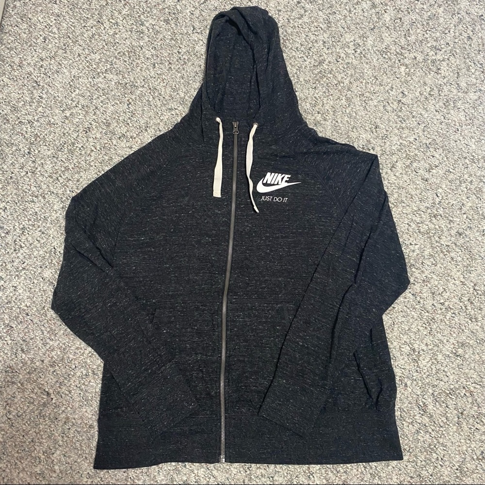 Nike Gray “Just Do It” Zip-Up Hoodie